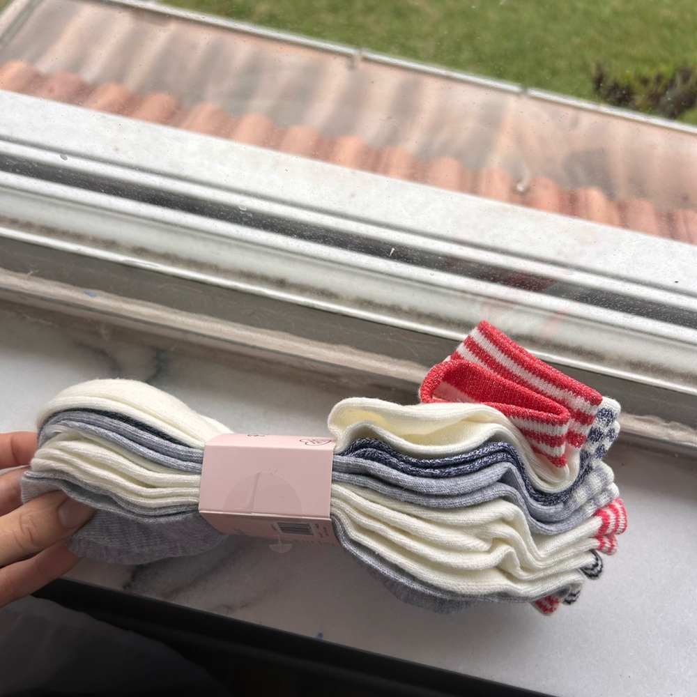 P.J. Salvage Kids Striped Socks - Red, Gray, and White